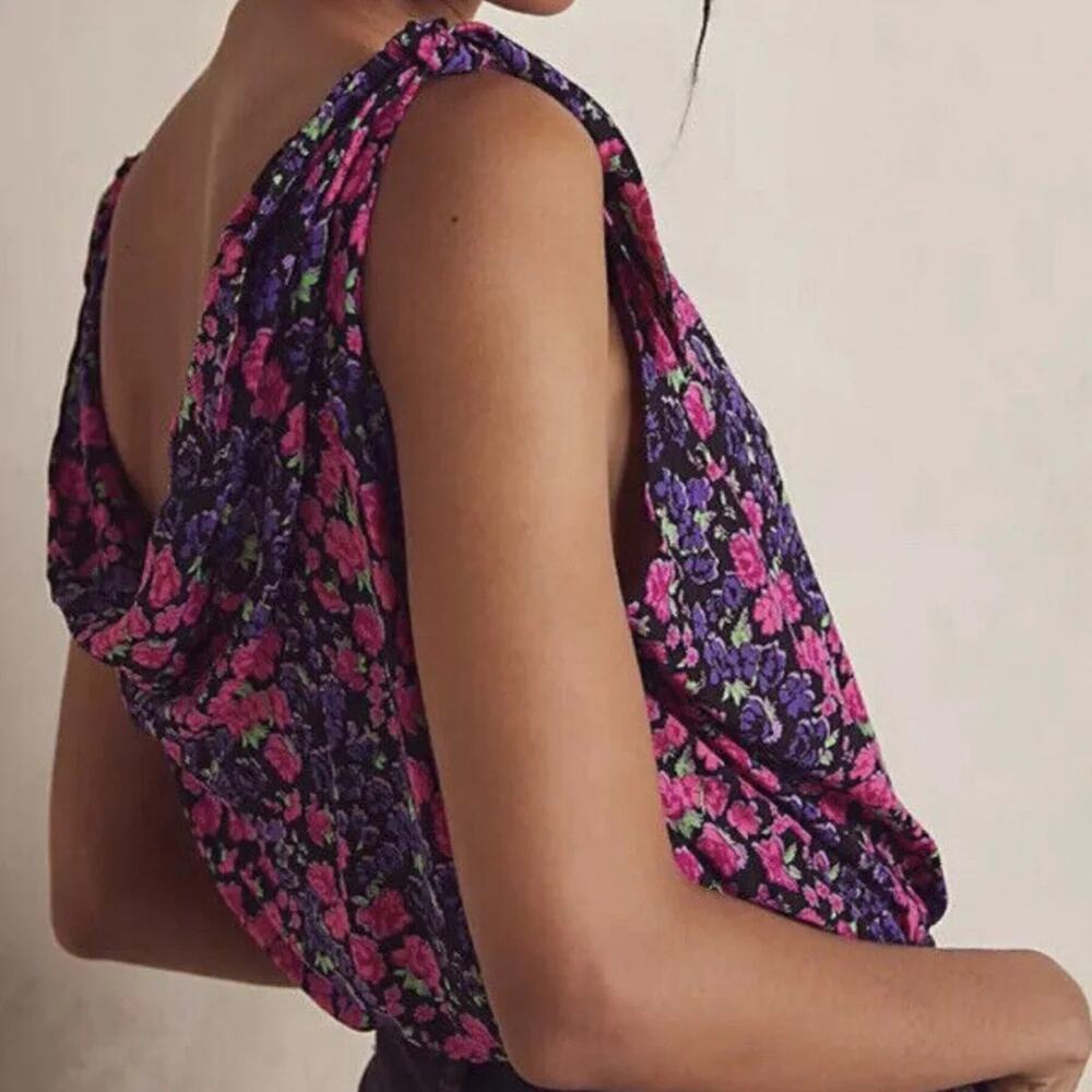 Free People Intimately Black Floral Bare it All Bodysuit Size M - Picture 4 of 10